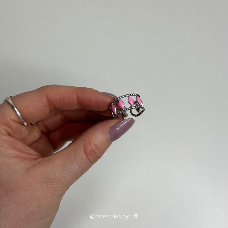 Anillo PRINCESA rosado ajustable
