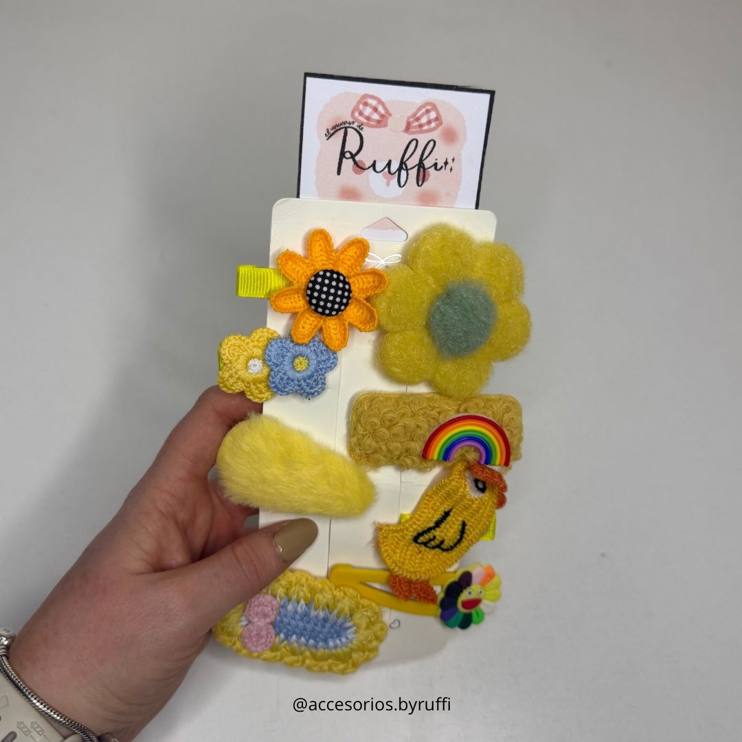 Set de broches AMARILLO x8