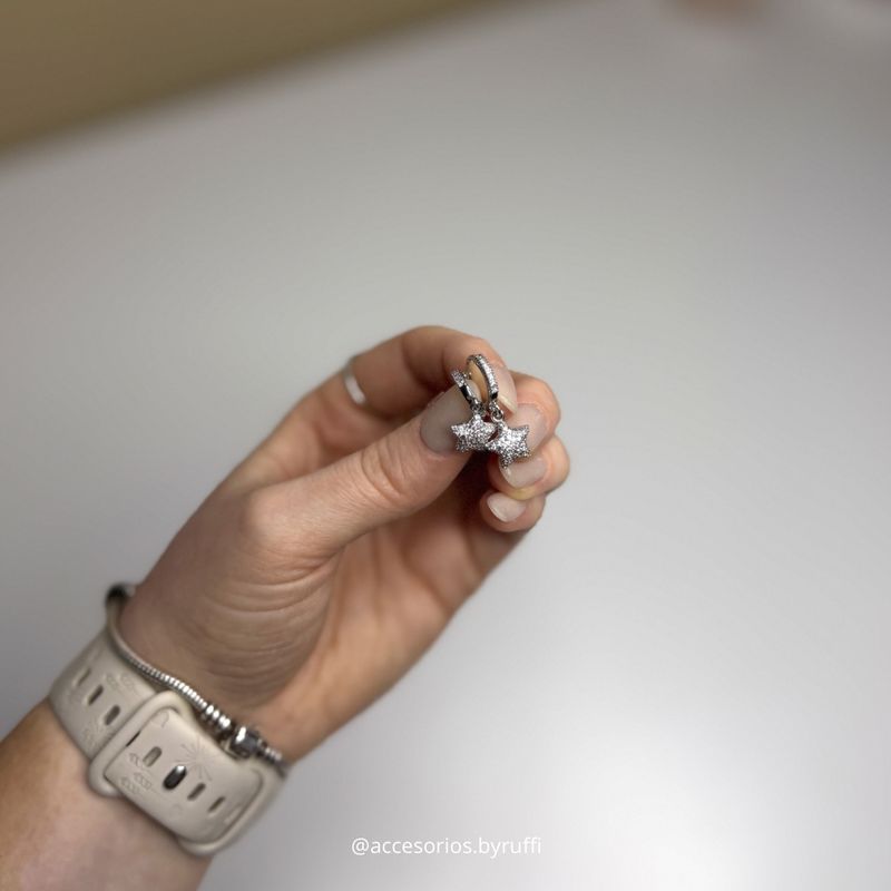 Caravanas estrella plateado