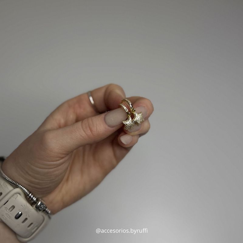 Caravanas estrella dorado