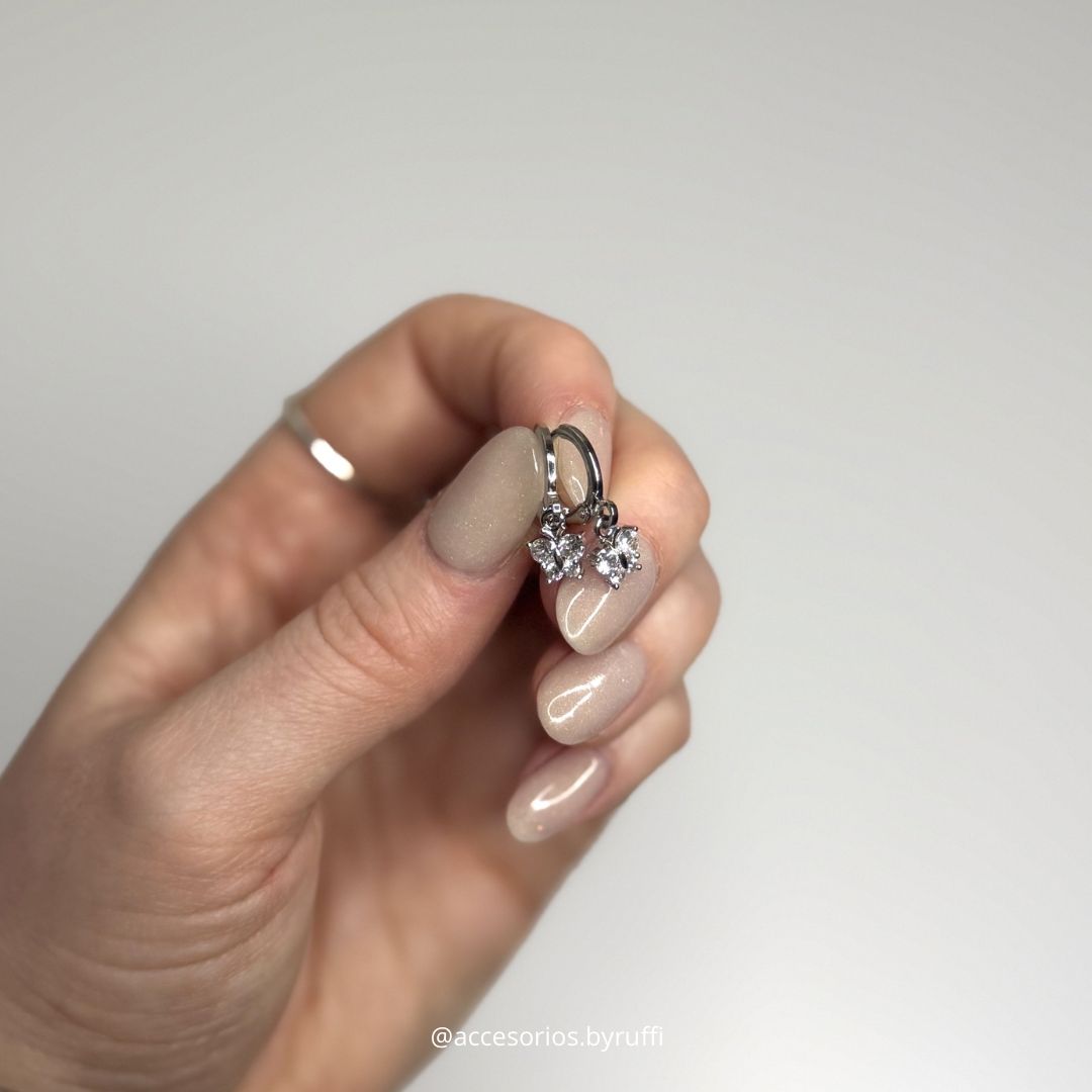 Caravanas mariposa plateado