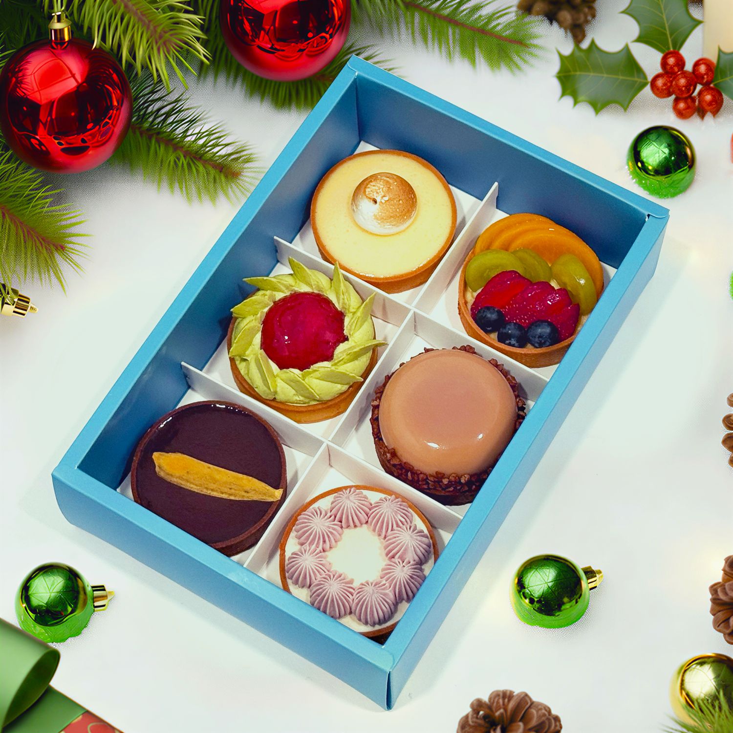 Xmas 6 Tart Gift Box (8cm)