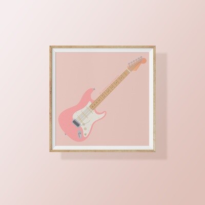 Pink Guitar Print