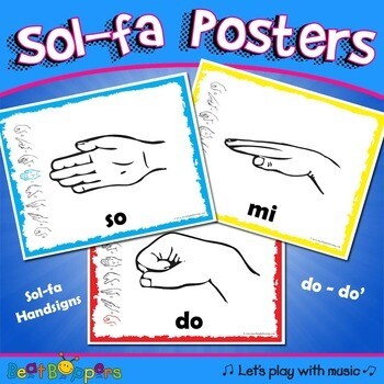 Sol-fa Handsign Posters / Kodaly / Curwen Hand signs