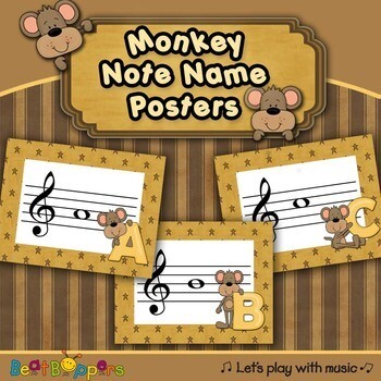 Music Note Names - Treble - Monkey Fun