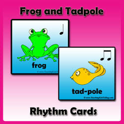 Rhythm Cards with Frogs and Tadpoles