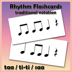 Rhythm Flashcards - Set Two - Traditional Notation