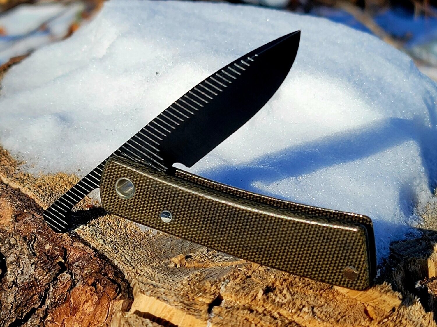Drop Point OD Green micarta