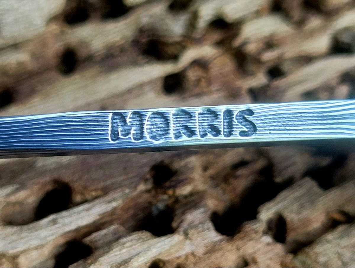 Damascus drop point