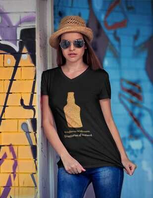 Ladie&#39;s V-Neck Irish Distilleries T-Shirt Black