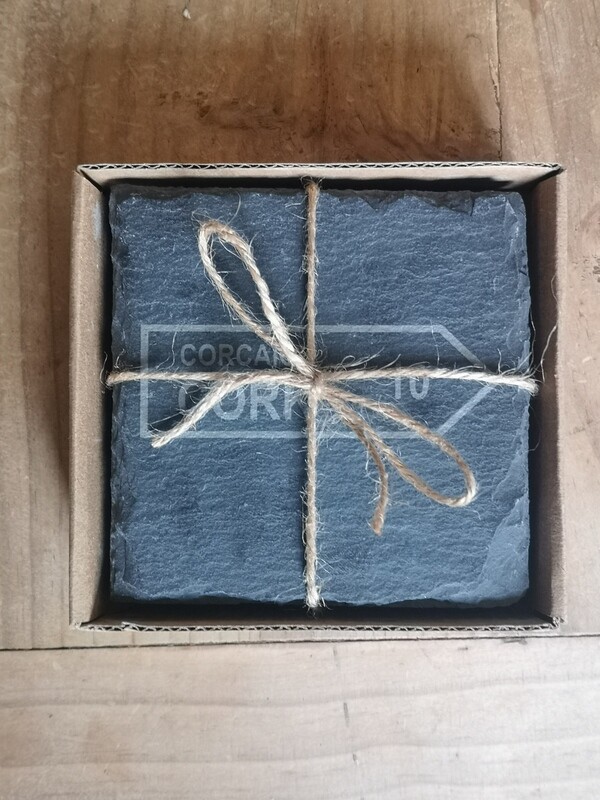Cork Road Sign Slate Coasters