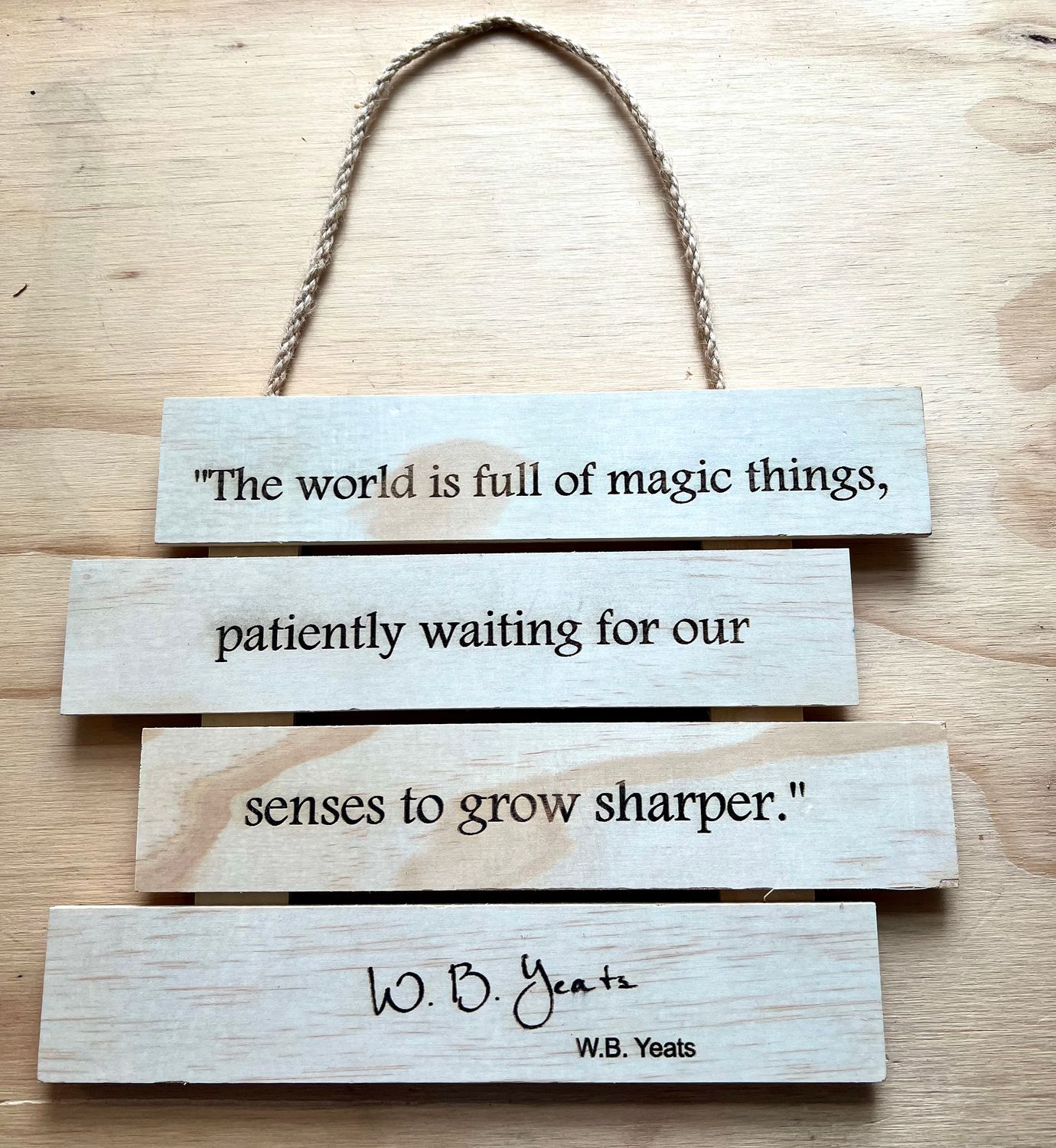 “The World is full of Magic Things” - Wooden Hanging Sign