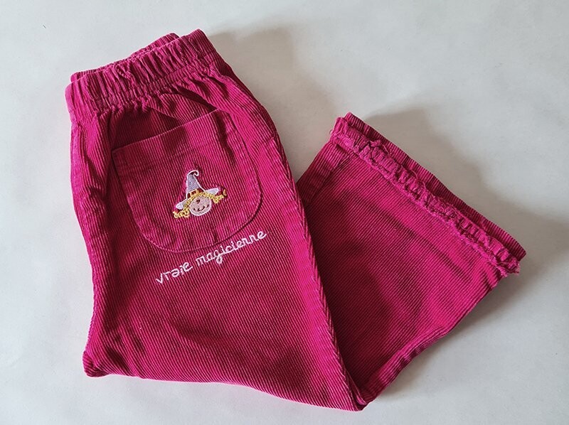 AUTRE - pantalon velours côtelé rose magicienne - 24 mois