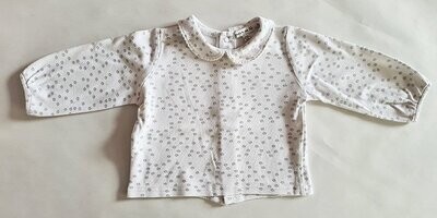 GRAIN DE BLE - Tee-shirt ML col points fleurs - 6 mois