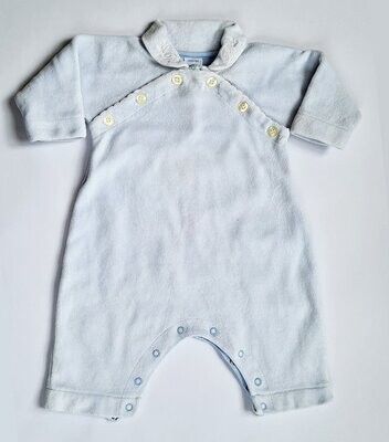 PETIT BATEAU - Pyjama en velours bleu ciel - 3 mois