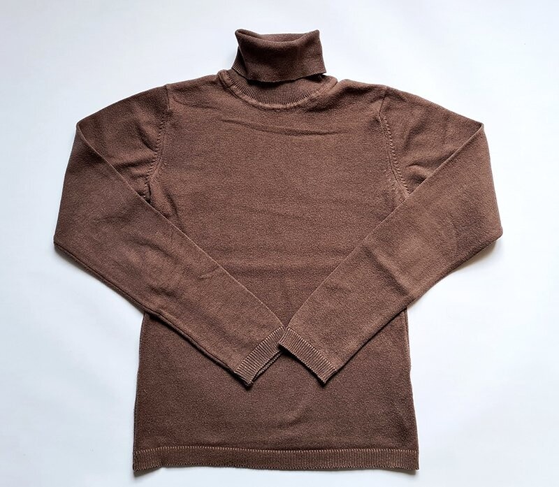 DU PAREIL AU MÊME - pull marron basique à col roulé - 10 ans