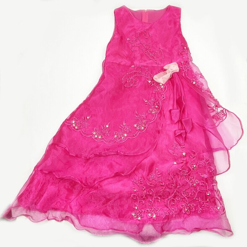 AUTRE - Robe de cérémonie rose avec perles et sequins - 110 cm (3/4 ans)