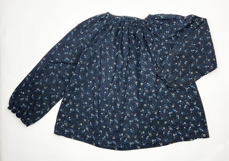 BOUT'CHOU - Blouse fleurie bleu marine - 3 ans