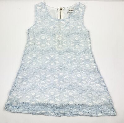 MOMEFASHION - Robe en dentelle bleu ciel - 6 ans