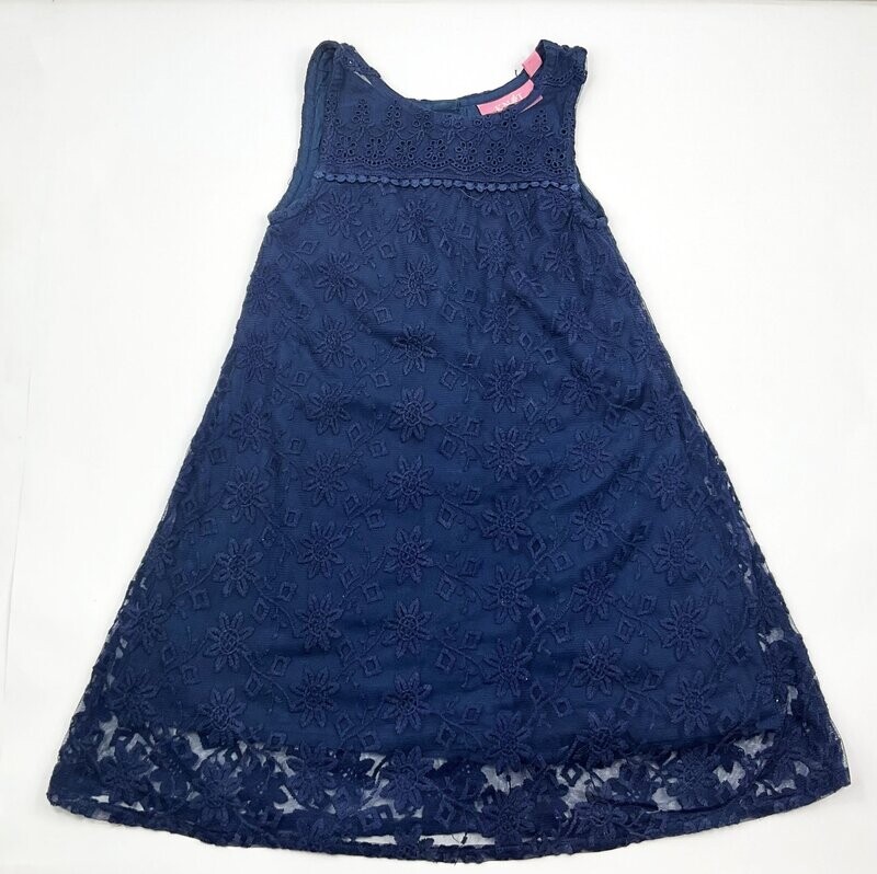 KNOTSOBAD - Robe bleue marine à dentelle - 5 ans