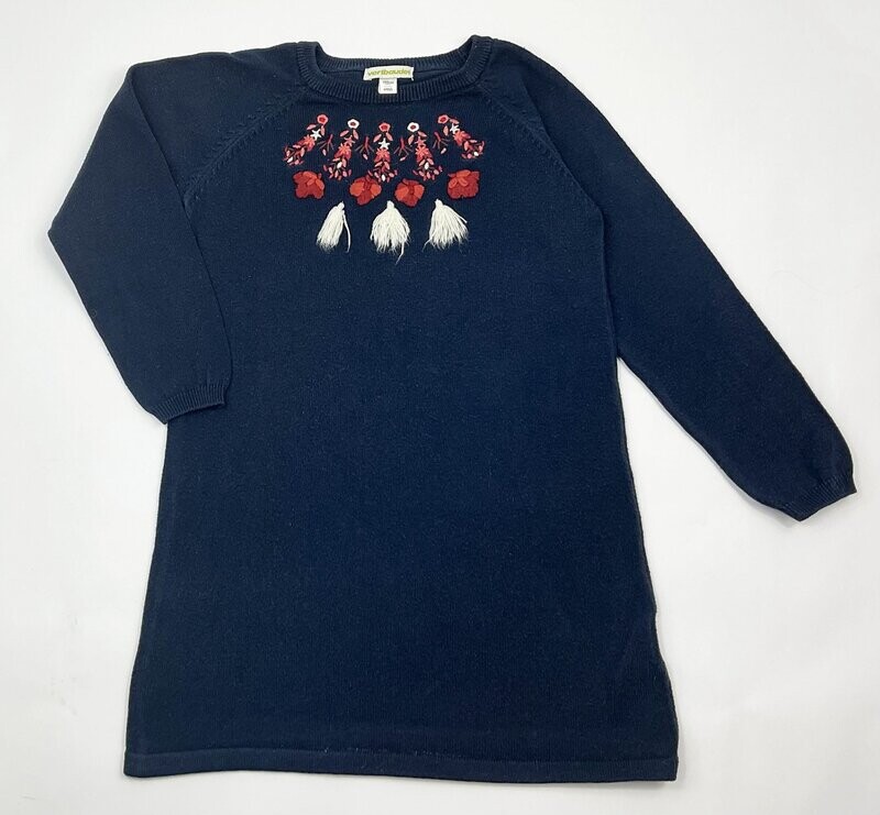 VERTBAUDET - robe pull bleu marine avec broderie - 4 ans