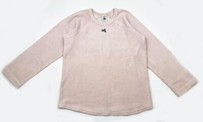 PETIT BATEAU - Haut de pyjama rose en velours - 8 ans