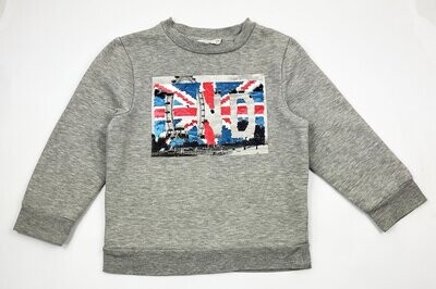 ORCHESTRA - sweat gris chiné London en sequins - 4 ans