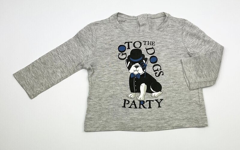 BEBE RÊVE - Tee-shirt ML gris go to the dogs party - 3 mois