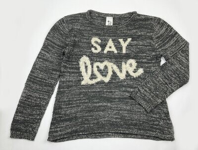 C&A - pull gris Say Love effet brillant - 10 ans