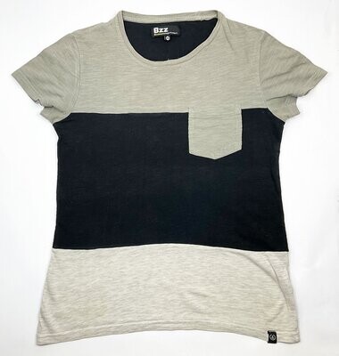 BIZZ BEE - tee-shirt MC rayé gris/noir - XS