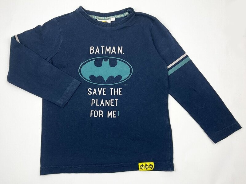 BATMAN - Tee-shirt ML bleu save the planet for me ! - 5 ans