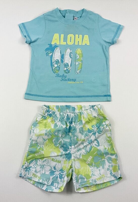 PLUS - Ensemble Aloha tee shirt MC et short - 6 mois