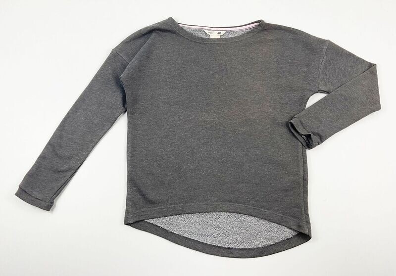 H&M - Sweat gris asymétrique gris foncé basic' - 8/10 ans