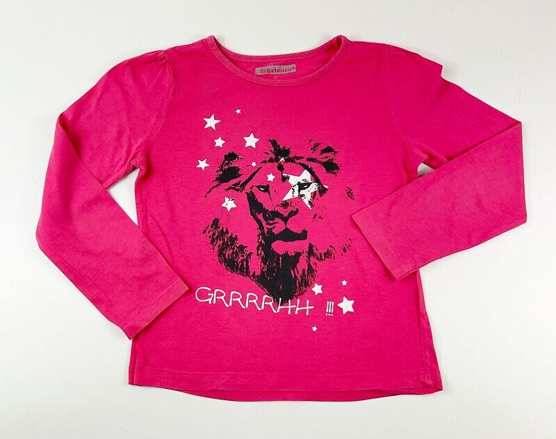 IN EXTENSO - Tee shirt ML rose lion - 8 ans