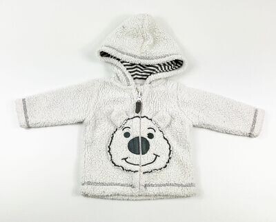 C&A - Gilet blanc doublé poches ours à capuche - 1 mois