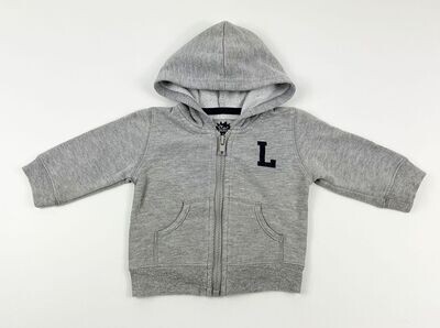 TAPE A L’ŒIL - sweat gris à capuche avec un L sur l'avant - 3 mois