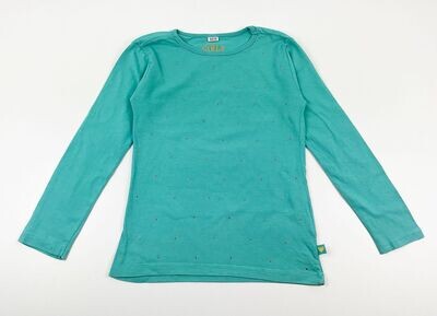 GIRLS SPORT - Tee shirt ML bleu turquoise points dorés - 8 ans