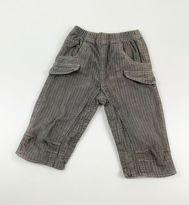 SUCRE D'ORGE - pantalon en fin velours côtelé gris - 6 mois