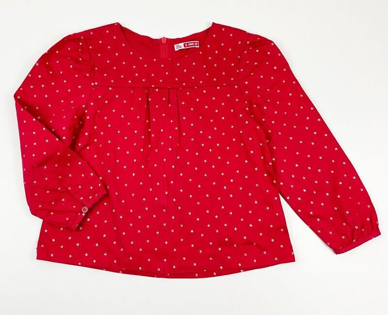 DU PAREIL AU MÊME - Blouse ML rouge avec étoiles brillantes - 5 ans