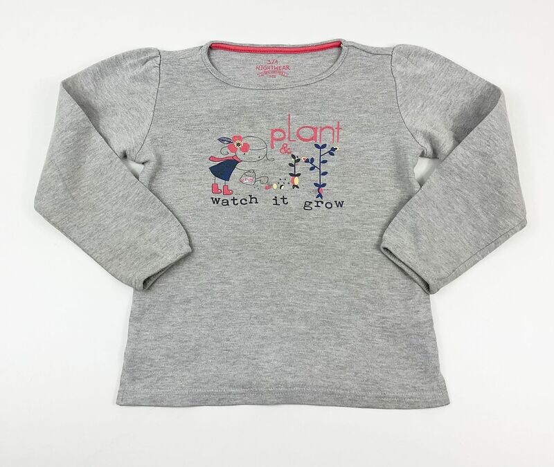 TEX - Tee-shirt ML gris "plant & watch it's grow" - 4 ans