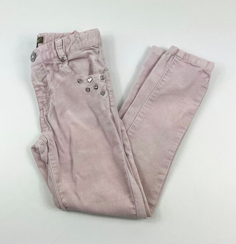 IN EXTENSO - Pantalon velours fin rose poudré clous décoratifs - 5 ans