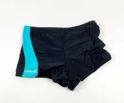 NABAJI - Boxer de bain noir avec bande turquoise - 10 ans