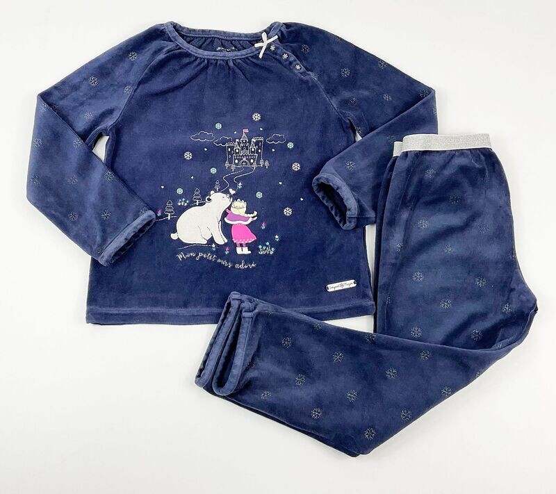 SERGENT MAJOR - pyjama 2 pièces bleu en velours - 5 ans