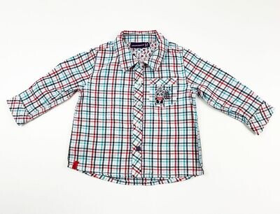 SERGENT MAJOR - Chemise ML à carreaux blanc/bleu/rouge - 9 mois