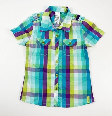 QUECHUA - Chemise MC à carreaux multicolores - 5 ans