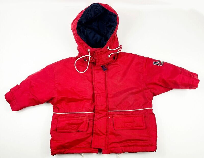 EDEIS - manteau chaud rouge capuche amovible - 2 ans