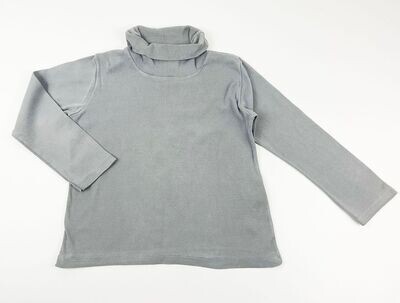 PETIT BATEAU - Sous pull col roulé basique gris foncé - 4 ans