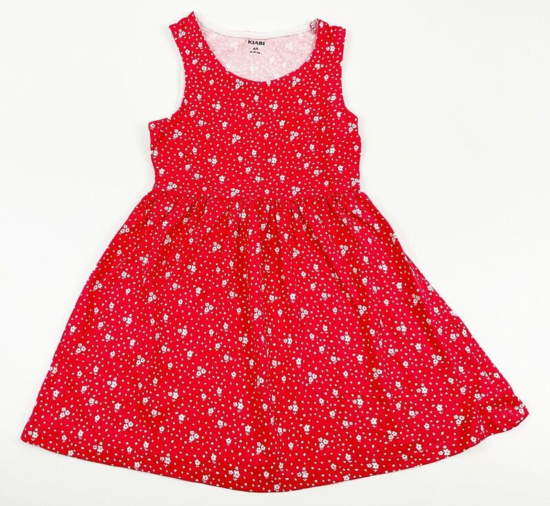 KIABI - robe rouge légère imprimée fleurs - 4 ans