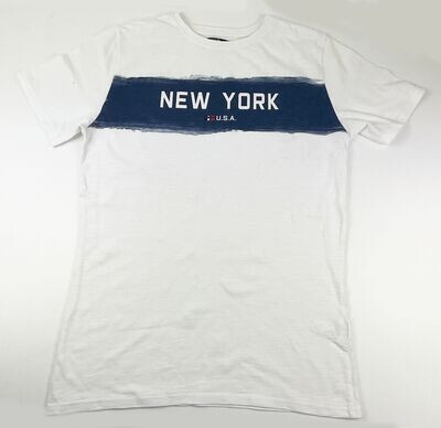 KIABI - Tee-shirt MC blanc New York U.S.A. - 14 ans