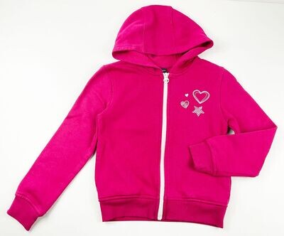 IN EXTENSO - Sweat rose fuchsia à capuche petits cœurs - 8 ans